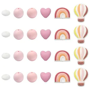 26Pcs Food Grade Eco-Friendly Silicone Beads