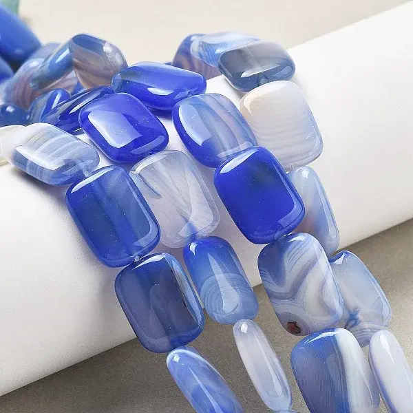 Natural Banded Agate Beads Strands
