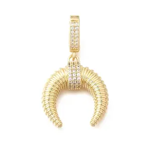 Brass Micro Pave Clear Cubic Zirconia Pendants