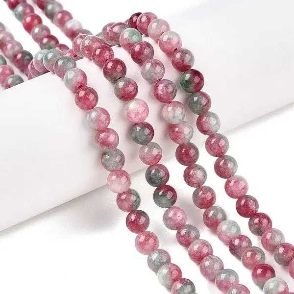 Dyed Natural White Jade Beads Strands