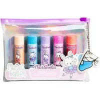 Martinelia Magic Ballet Lip Balm Set sada lesků na rty s pouzdrem pro děti 5x3.6 g