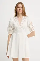 Bavlněné šaty Twinset béžová barva, mini, 251TT2334