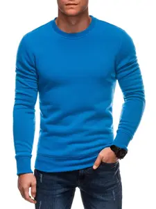 Edoti BASIC men's uniform round neck sweatshirt - blue