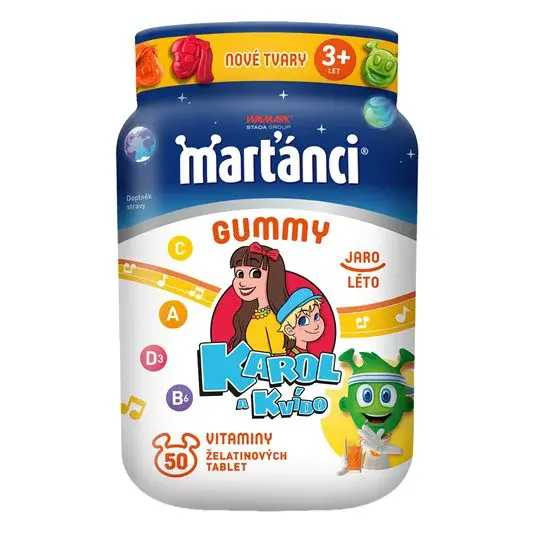 Marťánci Gummy Karol a Kvído jaro a léto, vitaminy pro děti 50 želatinových tablet