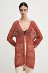 Kardigan Sisley dámský, oranžová barva, 106CM602K