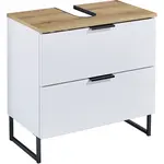 home24 SKŘÍŇKA POD UMYVADLO, bílá, bílá, barvy dubu, 60/60/35 cm