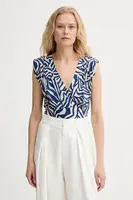 Halenka Morgan dámská, modrá barva, vzorovaná, DROBI