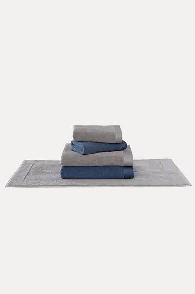 Výhodná sada ručníků LORD + předložka LOFT Šedá / Modrá