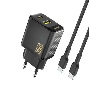 Dudao A27MaxCEU nabíječka USB-A + USB-C s USB-C kabelem, PD QC 35W, černá