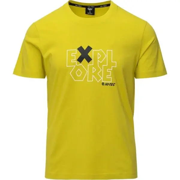 Hi-Tec EXPLORIS Pánske bavlnené tričko, svetlo zelená, veľkosť