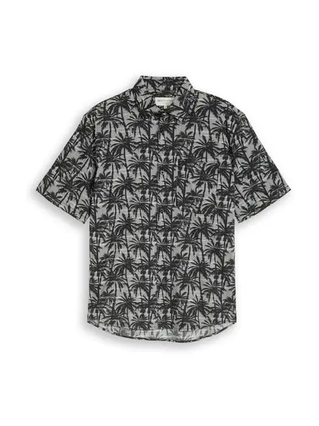 TOM TAILOR DENIM Košeľa  sivá / čierna