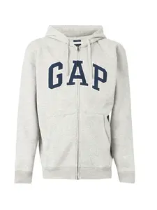 GAP Tepláková bunda  tmavomodrá / sivá melírovaná / biela