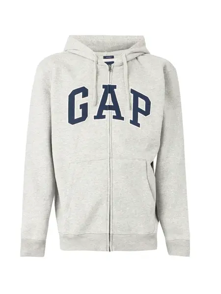 GAP Tepláková bunda  tmavomodrá / sivá melírovaná / biela