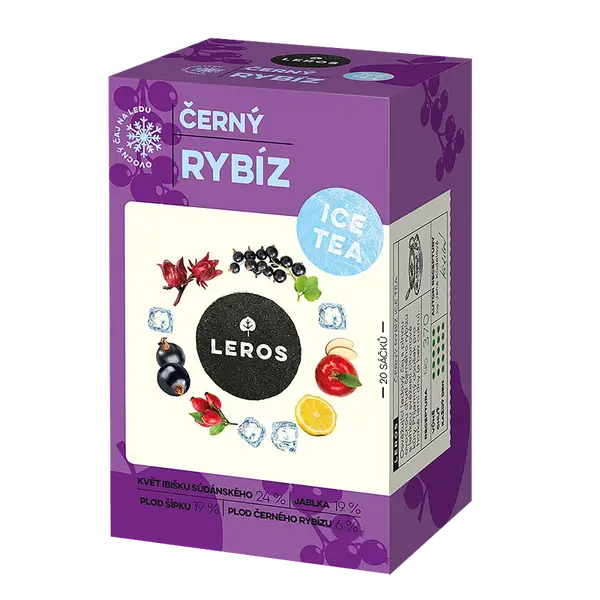 LEROS Ice tea čierne ríbezle čaj 20 vrecúšok