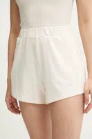 Kraťasy Guess LUCIA dámské, béžová barva, hladké, high waist, O5GD06 KCQP2