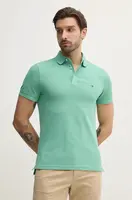 Polo tričko Tommy Hilfiger zelená barva, MW0MW17771