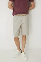 Šortky s příměsí lnu Medicine hnědá barva