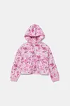 Dětská bavlněná mikina Guess růžová barva, s kapucí, vzorovaná, J5GQ04 KA6R4