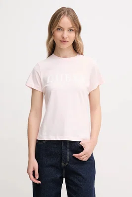 Tričko Guess KAMELIE růžová barva, V5GI15 J1314
