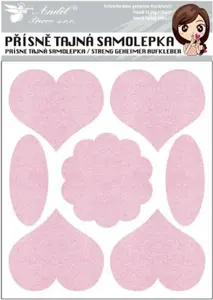 Samolepka 15072 přísně tajná seškrabávací se srdíčky 15 x 21 cm, 2 archy