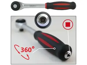 4CZech Ráčna s otočnou rukojetí 1/4", 52z, 182 mm - 4CZ-144-11