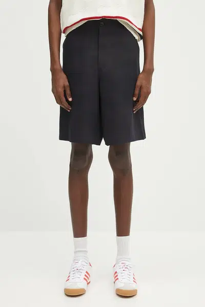 Lněné kraťasy Paul Smith pánské, tmavomodrá barva, M1R-437Z-P01427
