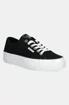 Tenisky Calvin Klein Jeans VULC FLATFORM CTN LOGO TAG černá barva, YW0YW01838
