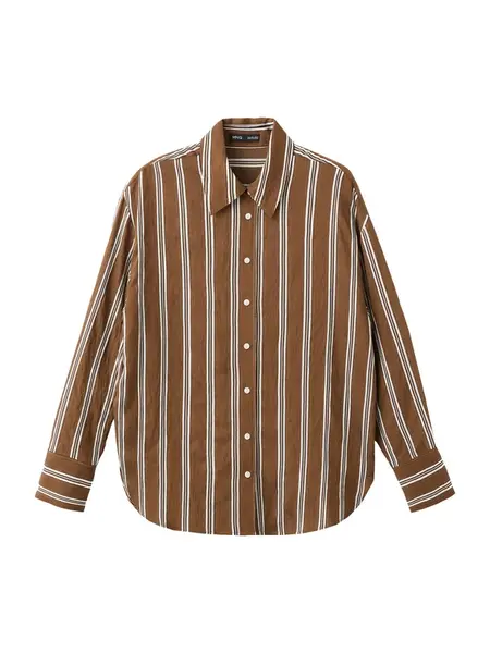 MANGO Blúzka 'SALSI'  hnedá / biela