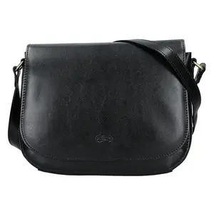 Kožená dámska crosbody kabelka Katana Zina - čierna