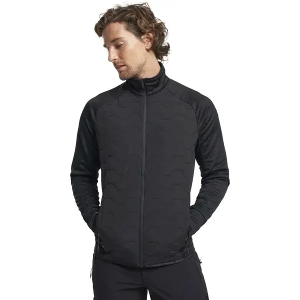 TENSON TXLITE HYBRID MIDLAYER ZIP Hybridní bunda, černá, velikost