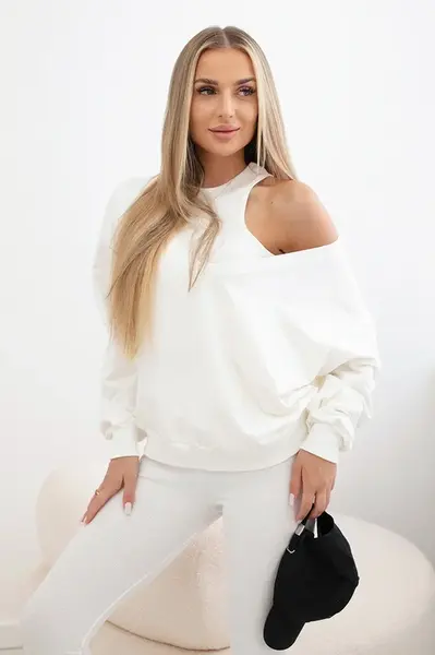 3dílný set mikina + top + legíny ecru
