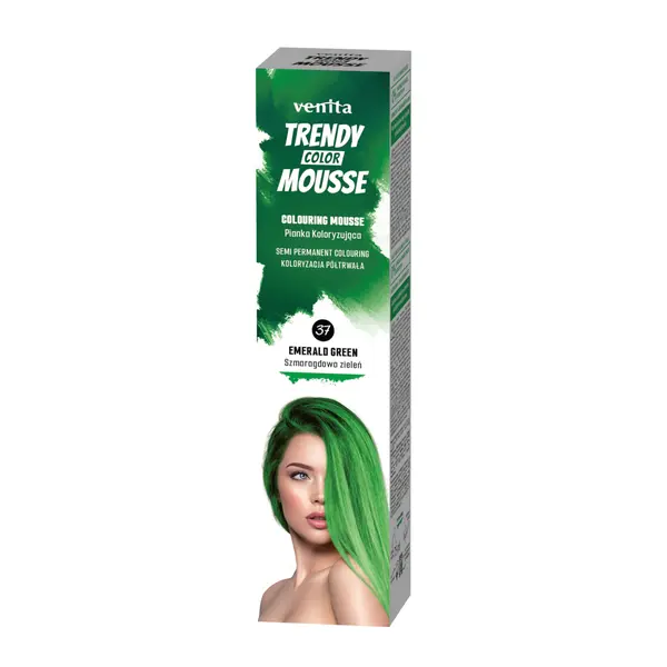 Barevné pěnové tužidlo Venita Trendy Color Mousse Emerald Green - 75 ml, smaragdově zelená (37EG)