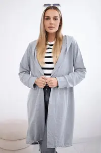 Kardigan s potiskem oversize šedé