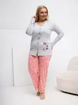 Dámské plus size pyžamo s motivem motýlů