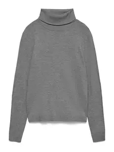 VERO MODA Sveter 'VMHAPPINESS'  sivá melírovaná