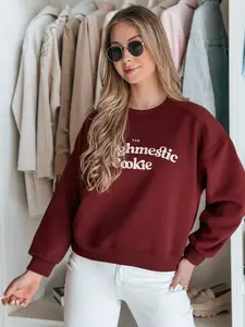 Dámska oversize mikina COOKIES bordová