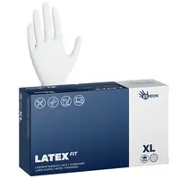 Latexové pudrované rukavice Espeon Latex Fit - 100 ks, bílé, velikost XL (100010) + dárek zdarma