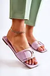 PG2 Dámska kožená klasická flip -flops s dekoráciou shilla