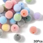 30Pcs Flocky Opaque Acrylic Beads