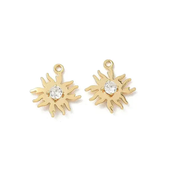 Brass Micro Pave Cubic Zirconia Pendants