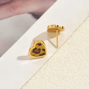 Valentine's Day Brass Stud Earrings