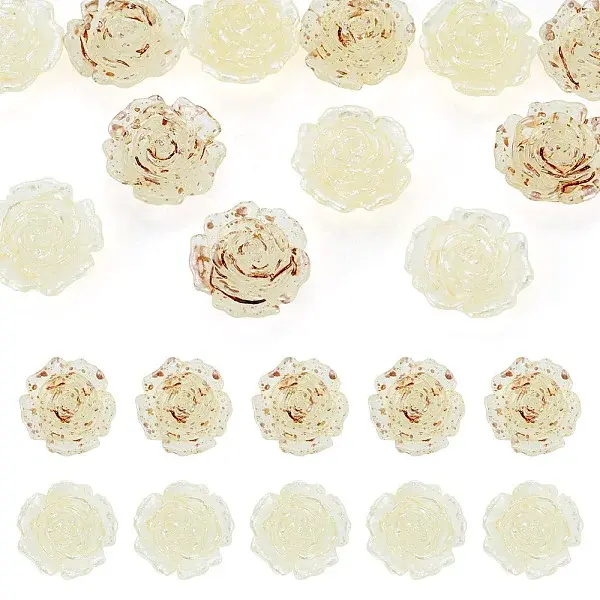 12Pcs 2 Colors Transaprent Resin Enamel Cabochons