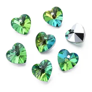 Heart Electroplated Glass Charms
