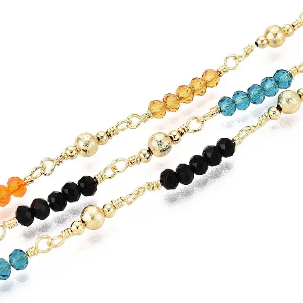 Handmade Brass Link & Glass Beaded Chains