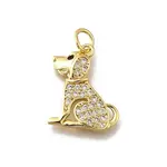 Brass Micro Pave Clear Cubic Zirconia Pendants