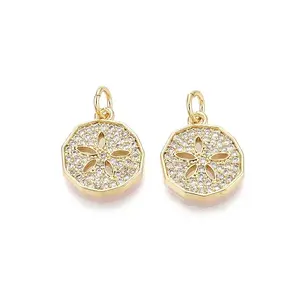 Brass Micro Pave Cubic Zirconia Charms