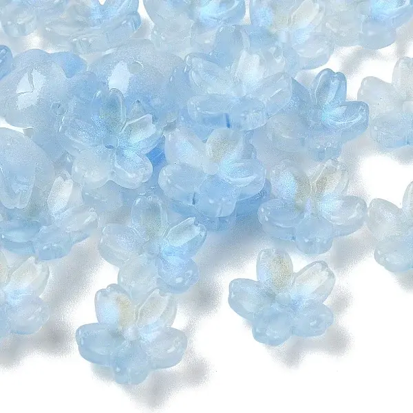 30Pcs Electroplate Transparent Glass Beads