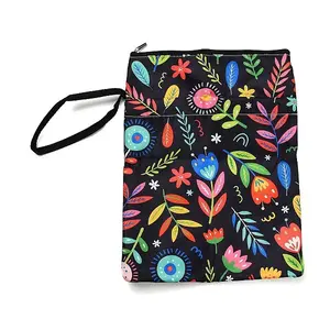 Flower Print Polyester Zipper Book Covers