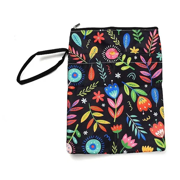 Flower Print Polyester Zipper Book Covers