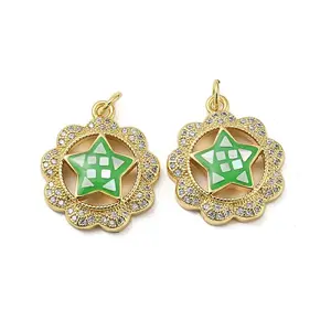Brass Micro Pave Cubic Zirconia Pendants